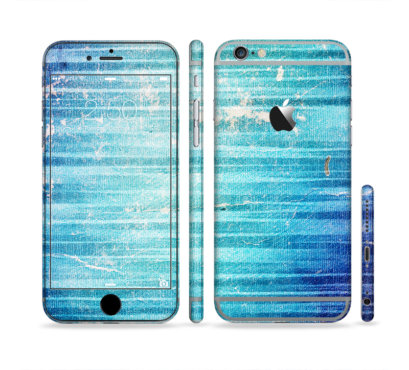 The Patchy Folded Vibrant Blue Paint Sectioned Skin Series for the Apple iPhone 6/6s