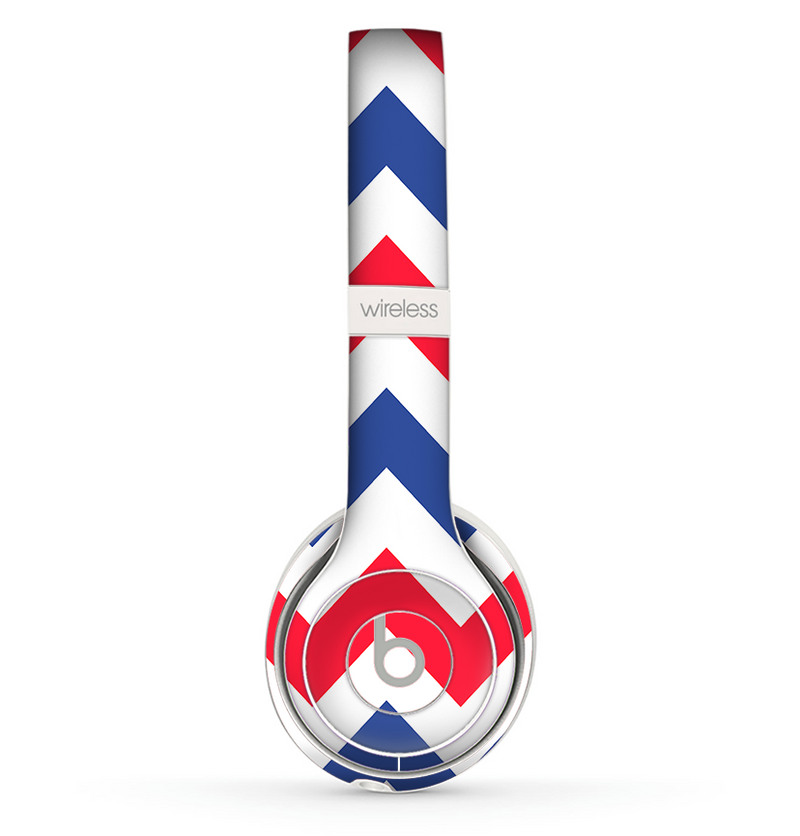 The Patriotic Chevron Pattern Skin Set for the Beats by Dre Solo 2 Wireless Headphones