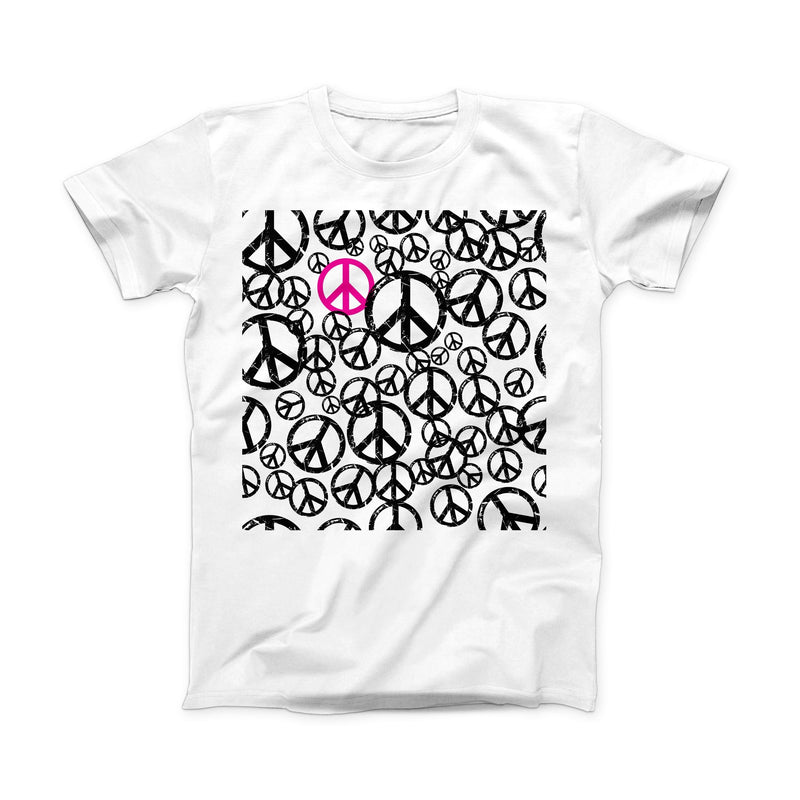 The Peace Collage ink-Fuzed Front Spot Graphic Unisex Soft-Fitted Tee Shirt