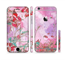 The Pink Bright Watercolor Floral Sectioned Skin Series for the Apple iPhone 6/6s Plus
