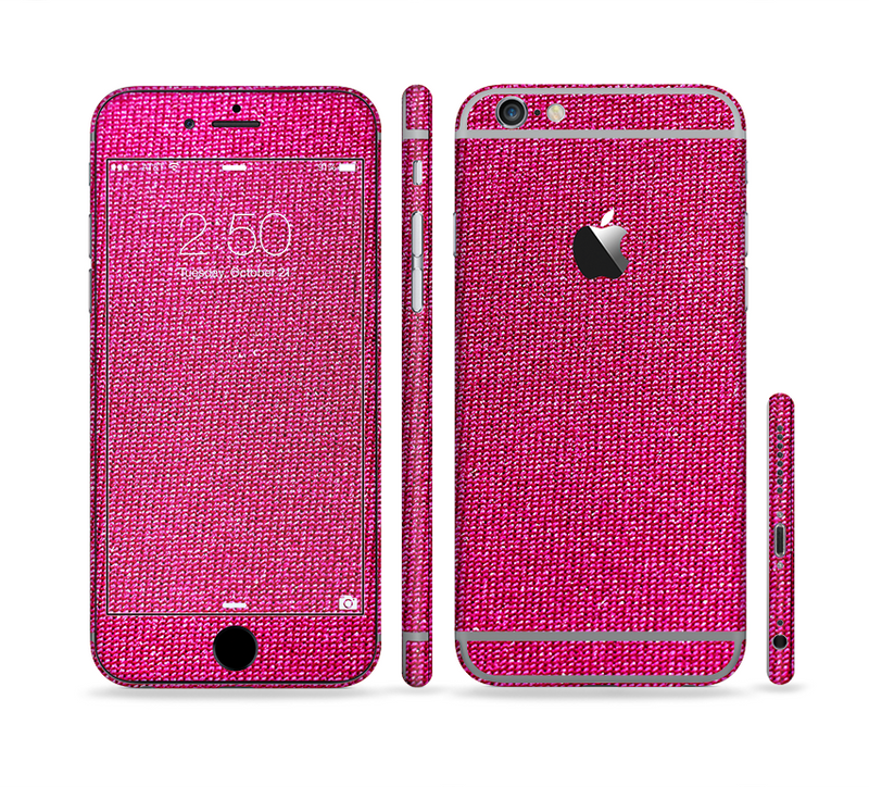 The Pink Fabric Sectioned Skin Series for the Apple iPhone 6/6s