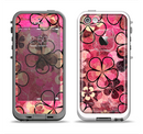 The Pink Grungy Floral Abstract Apple iPhone 5-5s LifeProof Fre Case Skin Set