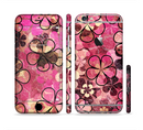 The Pink Grungy Floral Abstract Sectioned Skin Series for the Apple iPhone 6/6s Plus
