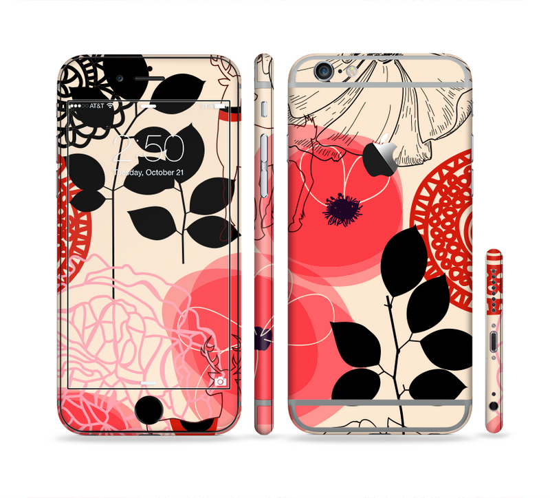 The Pink Nature Layered Pattern V1 Sectioned Skin Series for the Apple iPhone 6/6s