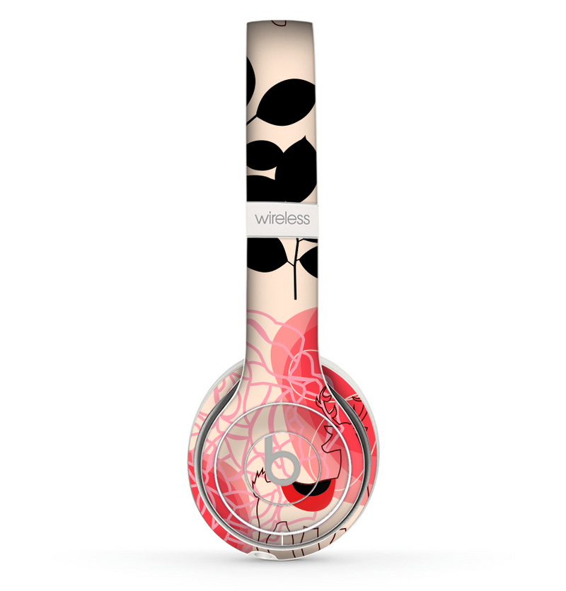 The Pink Nature Layered Pattern V1 Skin Set for the Beats by Dre Solo 2 Wireless Headphones