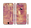 The Pink Paint Splattered Brick Wall Sectioned Skin Series for the Apple iPhone 6/6s Plus