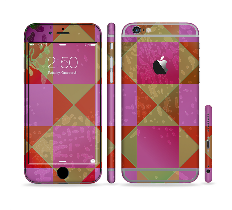 The Pink, Red and Green Drop-Shapes Sectioned Skin Series for the Apple iPhone 6/6s
