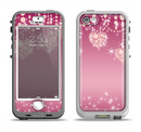 The Pink Sparkly Chandelier Hearts Apple iPhone 5-5s LifeProof Nuud Case Skin Set