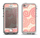 The Pink Spiral Polka Dots Apple iPhone 5-5s LifeProof Nuud Case Skin Set