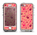 The Pink & Tan Paw Prints Apple iPhone 5-5s LifeProof Nuud Case Skin Set
