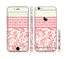 The Pink & Tan Polka Dot Pattern V1 Sectioned Skin Series for the Apple iPhone 6/6s