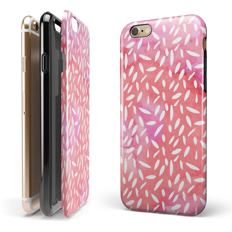 The Pink Watercolor Grunge with Flower Pedals iPhone 6/6s or 6/6s Plus 2-Piece Hybrid INK-Fuzed Case