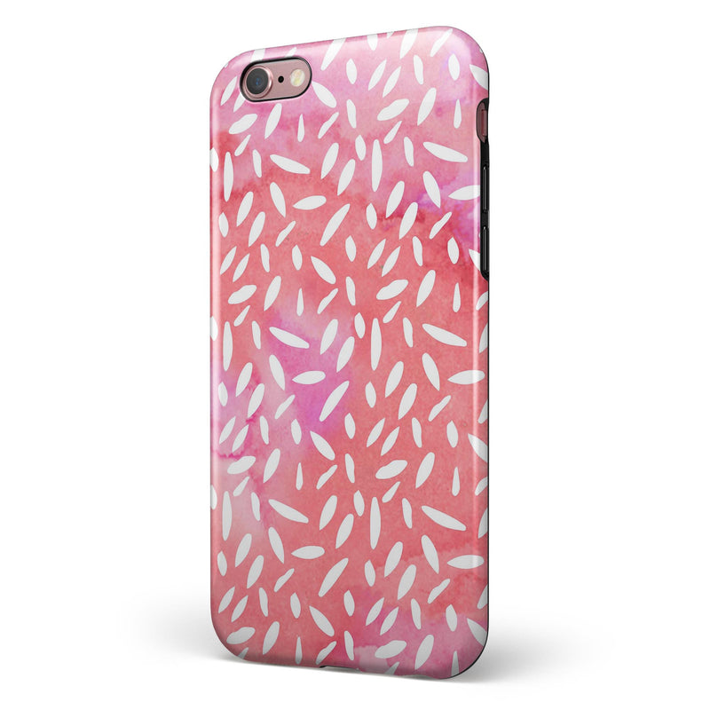 The Pink Watercolor Grunge with Flower Pedals iPhone 6/6s or 6/6s Plus 2-Piece Hybrid INK-Fuzed Case