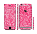 The Pink & White Abstract Illustration V3 Sectioned Skin Series for the Apple iPhone 6/6s Plus