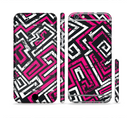 The Pink & White Abstract Maze Pattern Sectioned Skin Series for the Apple iPhone 6/6s