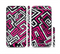 The Pink & White Abstract Maze Pattern Sectioned Skin Series for the Apple iPhone 6/6s Plus