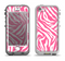 The Pink & White Vector Zebra Print Apple iPhone 5-5s LifeProof Nuud Case Skin Set
