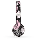 The Pink and Black Rose Pattern V3 Skin Set for the Beats by Dre Solo 2 Wireless Headphones