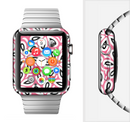 The Pink and Black Vector Floral Pattern Full-Body Skin Set for the Apple Watch