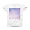 The Pink and Blue Grungy Abstract ink-Fuzed Front Spot Graphic Unisex Soft-Fitted Tee Shirt