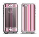 The Pink and Brown Fashion Stripes Apple iPhone 5-5s LifeProof Nuud Case Skin Set