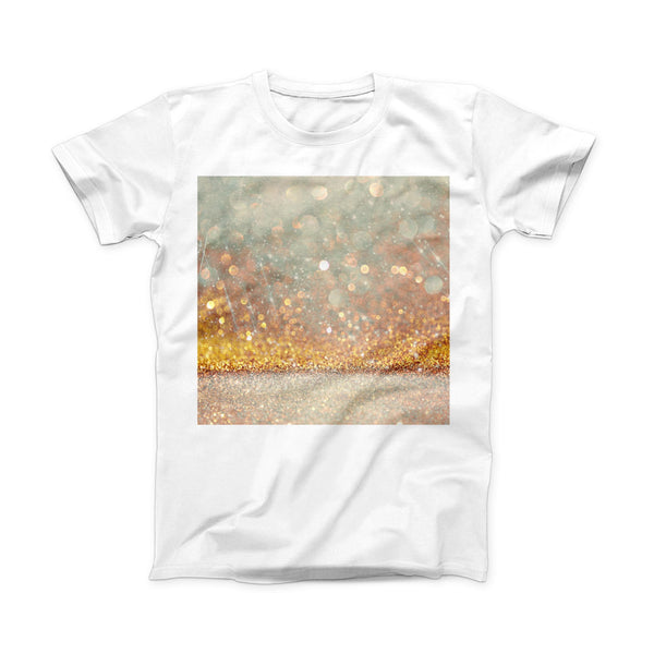 The Pink and Gold Shimmering Lights ink-Fuzed Front Spot Graphic Unisex Soft-Fitted Tee Shirt