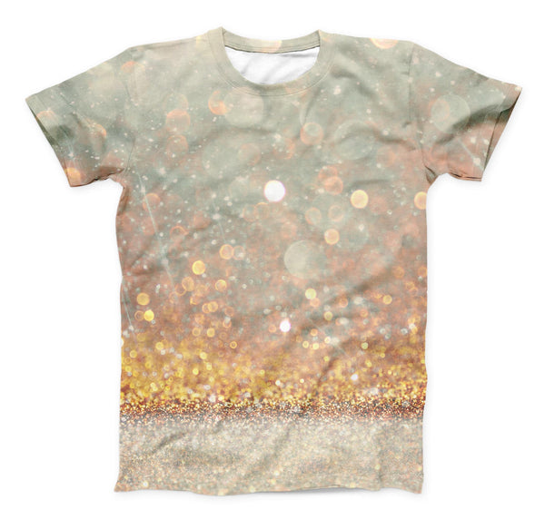 The Pink and Gold Shimmering Lights ink-Fuzed Unisex All Over Full-Printed Fitted Tee Shirt