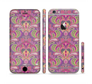 The Pink and Green Paisley Seamless Pattern Sectioned Skin Series for the Apple iPhone 6/6s