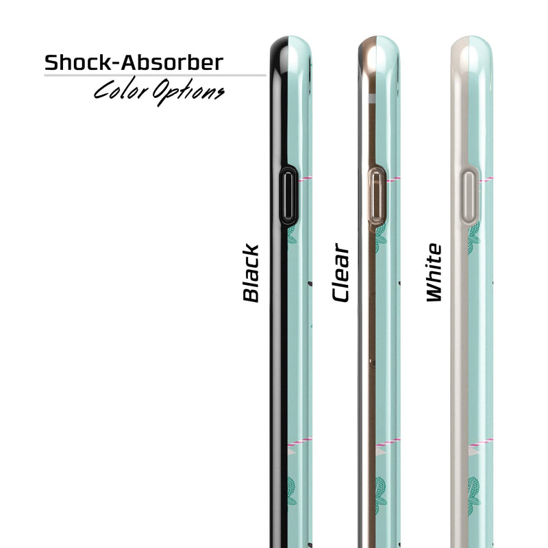 The Pink and Mint Watermelon Cocktail Pattern iPhone 6/6s or 6/6s Plus 2-Piece Hybrid INK-Fuzed Case