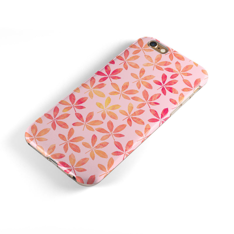 The Pink and Orange Watercolor Clovers iPhone 6/6s or 6/6s Plus 2-Piece Hybrid INK-Fuzed Case