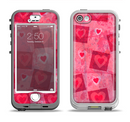 The Pink and Red Hearts in Blocks Apple iPhone 5-5s LifeProof Nuud Case Skin Set