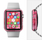 The Pink and Red Hearts in Blocks Full-Body Skin Set for the Apple Watch