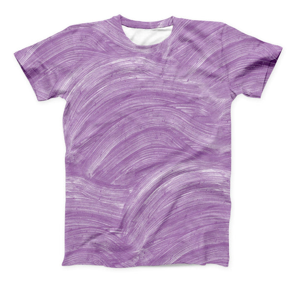 The Purple Brush Strokes ink-Fuzed Unisex All Over Full-Printed Fitted Tee Shirt