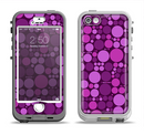 The Purple Circles Pattern Apple iPhone 5-5s LifeProof Nuud Case Skin Set