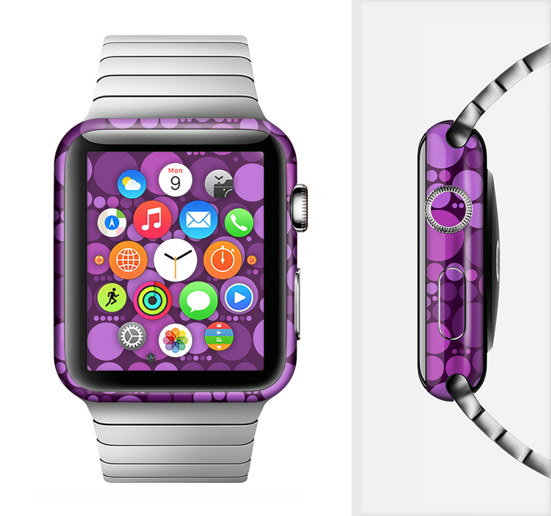 The Purple Circles Pattern Full-Body Skin Set for the Apple Watch