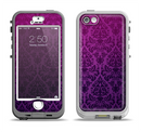 The Purple Delicate Foliage Pattern Apple iPhone 5-5s LifeProof Nuud Case Skin Set
