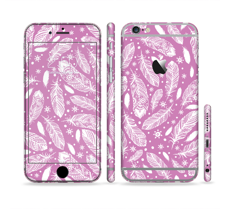 The Purple Feather Vector Collage Sectioned Skin Series for the Apple iPhone 6/6s Plus