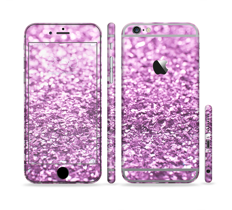 The Purple Glimmer Sectioned Skin Series for the Apple iPhone 6/6s Plus