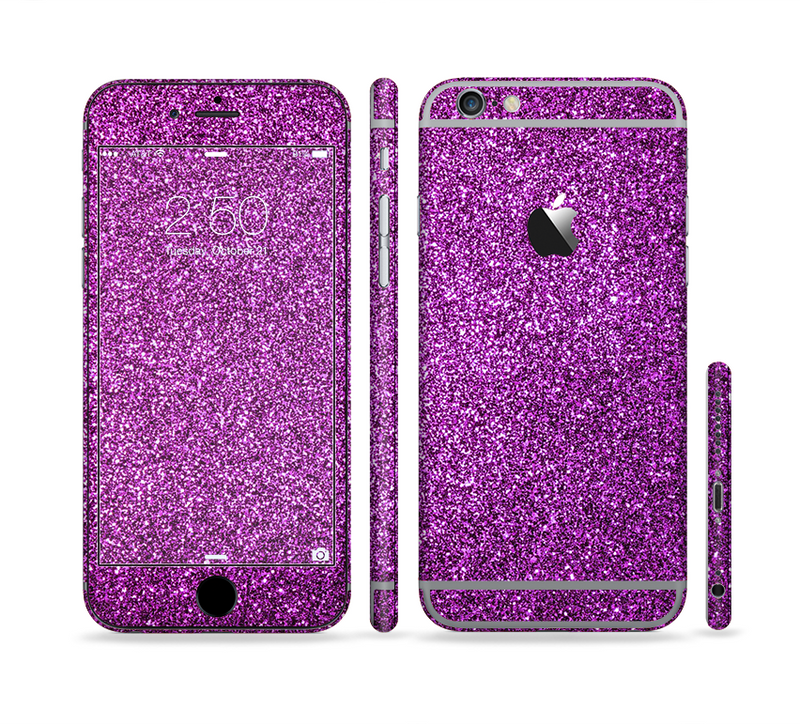 The Purple Glitter Ultra Metallic Sectioned Skin Series for the Apple iPhone 6/6s Plus