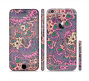 The Purple, Green, and Blue Vector Floral Pattern Sectioned Skin Series for the Apple iPhone 6/6s Plus