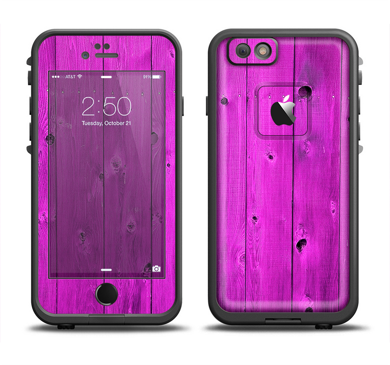 The Purple Highlighted Wooden Planks Apple iPhone 6/6s LifeProof Fre Case Skin Set