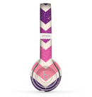 The Purple Scratched Texture Chevron Zigzag Pattern Skin Set for the Beats by Dre Solo 2 Wireless Headphones