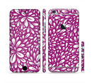 The Purple & White Floral Sprout Sectioned Skin Series for the Apple iPhone 6/6s Plus