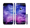 The Purple and Blue Scattered Stars Sectioned Skin Series for the Apple iPhone 6/6s Plus