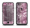 The Purple and Gray Stripes with Overlapping Floral Apple iPhone 6/6s LifeProof Fre Case Skin Set