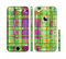 The Purple and Green Plad with Floral Pattern Sectioned Skin Series for the Apple iPhone 6/6s Plus