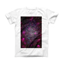 The Purple and Pink Unfocused Glowing Light Orbs ink-Fuzed Front Spot Graphic Unisex Soft-Fitted Tee Shirt