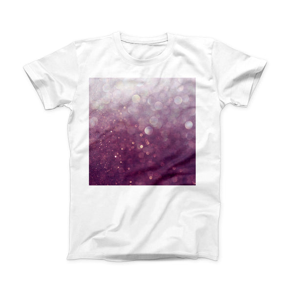 The Purple and White Unfocued Orbs of Light ink-Fuzed Front Spot Graphic Unisex Soft-Fitted Tee Shirt