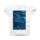 The Radiant Blue Scratched Surface ink-Fuzed Front Spot Graphic Unisex Soft-Fitted Tee Shirt