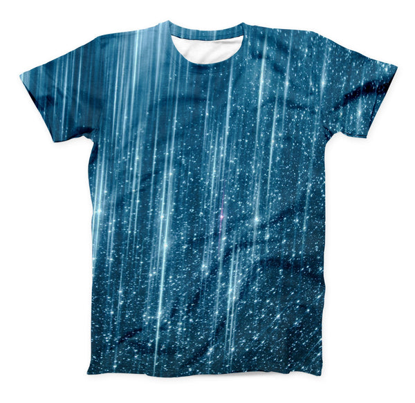The Radiant Blue Scratched Surface ink-Fuzed Unisex All Over Full-Printed Fitted Tee Shirt
